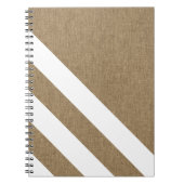 Minimale witte strepen voor Faux Burlap Notitieboek (Voorkant)