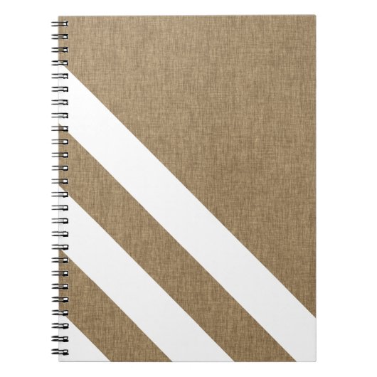 Minimale witte strepen voor Faux Burlap Notitieboek (Voorkant)