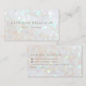Minimale witte subtiele glitter Bokeh Visitekaartje (Voorkant / Achterkant)