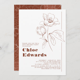 Minimale Witte Terracotta Boho Birthday Party Kaart