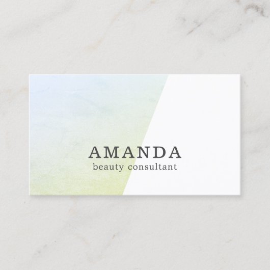 Minimale witte textuur Blauwe Groene Adviseur Visitekaartje (Voorkant)