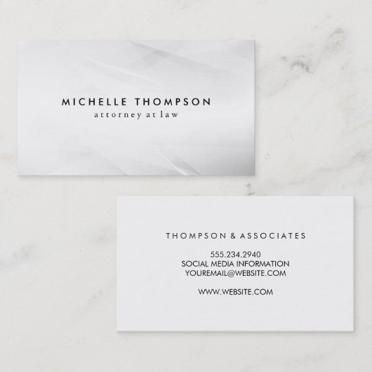 Minimale witte textuur, Grunge Texture Business Visitekaartje (Voorkant / Achterkant)