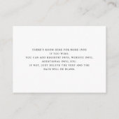 Minimale witte trouwgegevens kaart (Achterkant)