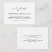 Minimale witte trouwgegevens kaart (Voorkant / Achterkant)