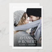 Minimale witte Typografie Foto Opslaan Datum Aankondiging (Voorkant / Achterkant)