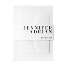 Minimale witte uitnodiging tailleband