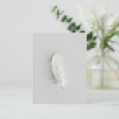 Minimale witte veer briefkaart (Staand voorkant)
