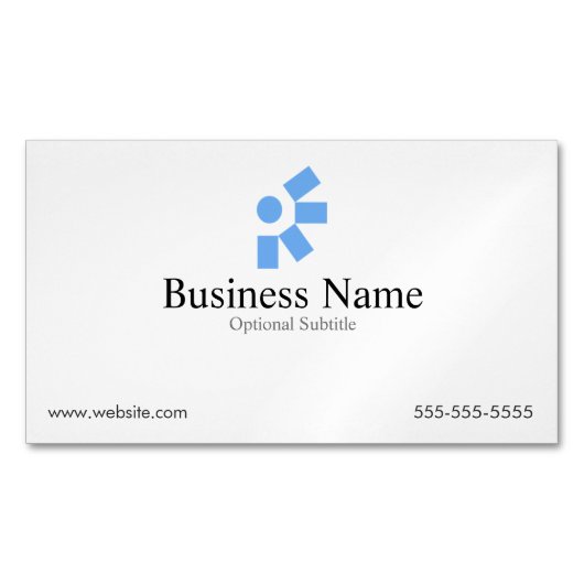 Minimale witte Visitekaartje magneet met Logo (Voorkant)