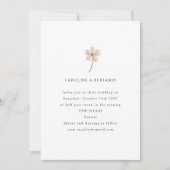 Minimale witte Waterverf Wildflower Wedding Kaart (Voorkant)