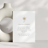 Minimale witte Waterverf Wildflower Wedding Kaart