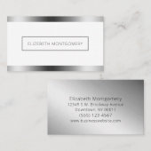 Minimale witte zilver Faux-Folie Visitekaartje (Voorkant / Achterkant)
