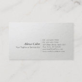 Minimale Witte Zilver in reliëfdruk Visitekaartje (Achterkant)