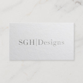 Minimale Witte Zilver in reliëfdruk Visitekaartje