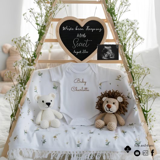 minimale witte zwangerschapsaankondiging kaart