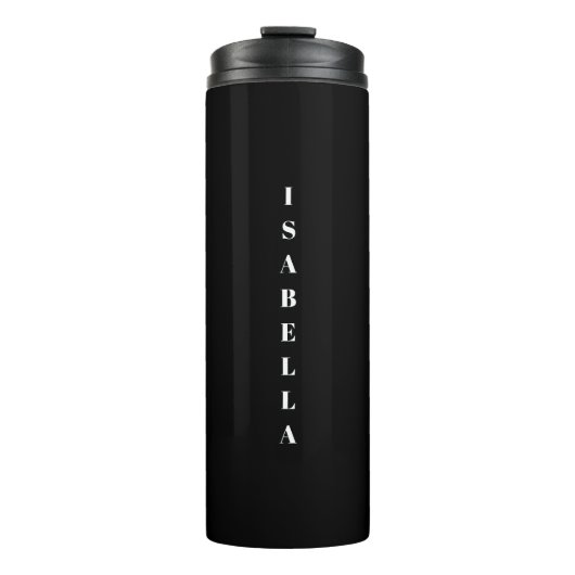 Minimale witte zwarte aangepaste verticale servern thermosbeker (Voorkant)