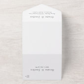 Minimale witte & zwarte bruiloft all in one uitnodiging (Buitenkant)