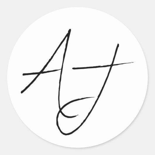 Minimale witte & zwarte bruiloft ronde sticker (Voorkant)