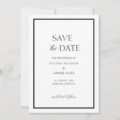 Minimale witte zwarte kader Moslim Save The Date (Voorkant)