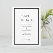 Minimale witte zwarte kader Moslim Save The Date (Staand voorkant)