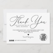 Minimale Witte Zwarte Manuscript Klant Dank u (Voorkant)