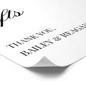 Minimale witte zwarte trouwkaarten en geschenken poster (Hoek)