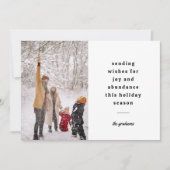 Minimale witte zwarte typografische verzendwensen feestdagenkaart (Voorkant)