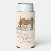 Minimale woestijn Fiesta vrijgezellenweekend Seltzer Blikjeskoeler (Seltzer Achterkant)