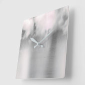 Minimale wolken Regen Grijs Zilver Tijdelijk Vierkante Klok (Hoek)