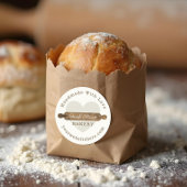 Minimale wooden Rolling Pin Bakery-Logo Ronde Sticker