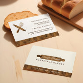 Minimale wooden Rolling Pin Bakery-Logo Visitekaartje