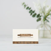 Minimale wooden Rolling Pin Bakery-Logo Visitekaartje (Staand voorkant)