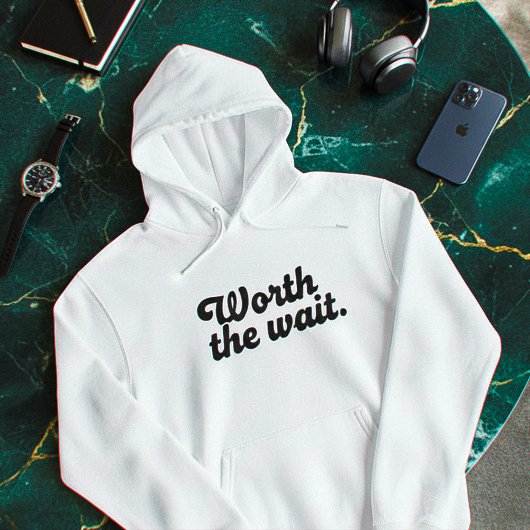Minimale “Worth The Wait” Hoodie – Schone Esthetie