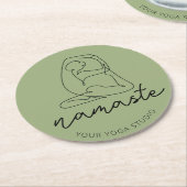 Minimale Yoga Pose aanpassen Ronde Kartonnen Onderzetter (Gebogen)