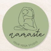 Minimale Yoga Pose aanpassen Ronde Kartonnen Onderzetter (Voorkant)