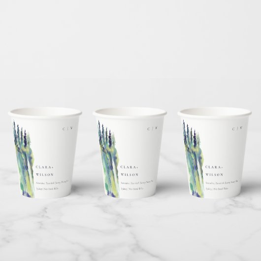 Minimale Zacht Pijn Boom Landschap Weddenschap Papieren Bekers (Multi)