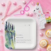 Minimale Zacht Pijn Boom Landschap Weddenschap Papieren Bordje (Feest)