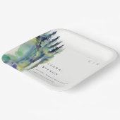 Minimale Zacht Pijn Boom Landschap Weddenschap Papieren Bordje (Gebogen)