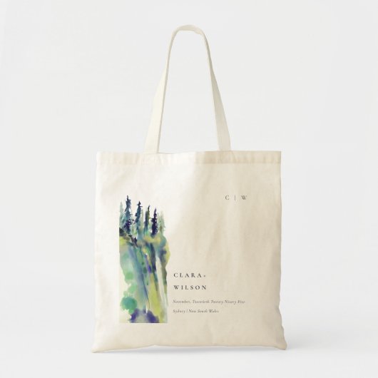 Minimale Zacht Pijn Boom Landschap Weddenschap Tote Bag (Voorkant)