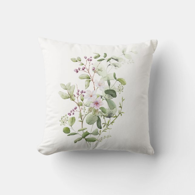 Minimale zachte esthetische botanische kussenhoes kussen (Voorkant)