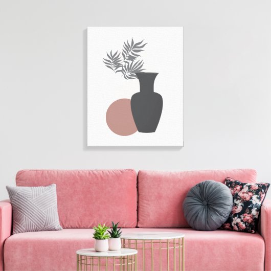 Minimale zachte grays en Pinks Canvas Wall Art (Insitu (Woonkamer))