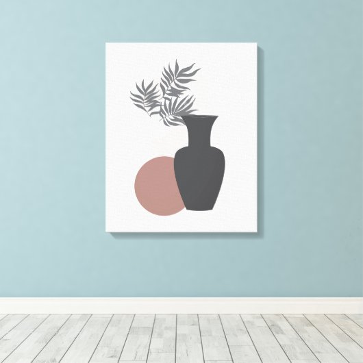 Minimale zachte grays en Pinks Canvas Wall Art (Insitu (Houten vloer))