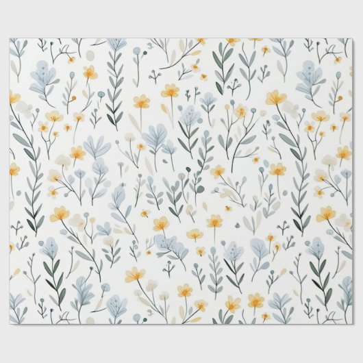 Minimale Zachte Kleurrijke Tuin Wildbloemenkwekeri Cadeaupapier (Vlak)