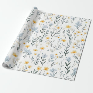 Minimale Zachte Kleurrijke Tuin Wildbloemenkwekeri Cadeaupapier