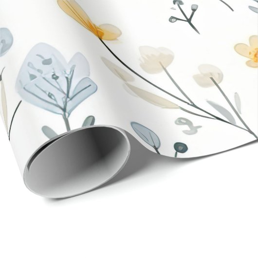 Minimale Zachte Kleurrijke Tuin Wildbloemenkwekeri Cadeaupapier (Rol Hoek)