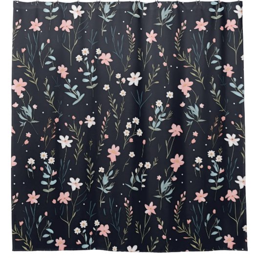 Minimale Zachte Kleurrijke Tuin Wildbloemenkwekeri Douchegordijn (Voorkant)