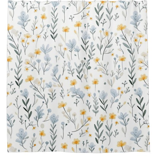 Minimale Zachte Kleurrijke Tuin Wildbloemenkwekeri Douchegordijn (Voorkant)