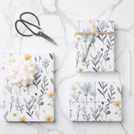 Minimale Zachte Kleurrijke Tuin Wildbloemenkwekeri Inpakpapier Vel