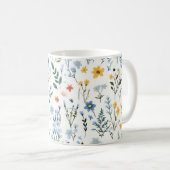 Minimale Zachte Kleurrijke Tuin Wildbloemenkwekeri Koffiemok (Voorkant rechts)