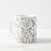 Minimale Zachte Kleurrijke Tuin Wildbloemenkwekeri Koffiemok (Voorkant links)