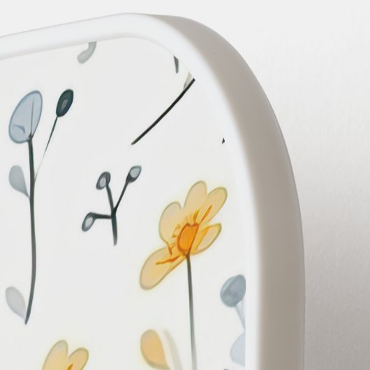 Minimale Zachte Kleurrijke Tuin Wildbloemenkwekeri Pickleball Paddle (Links Detail)